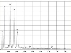 EDX-spectrum of chrysotile asbestos in magnesite-floor, xylolite | © CRB Analyse Service GmbH